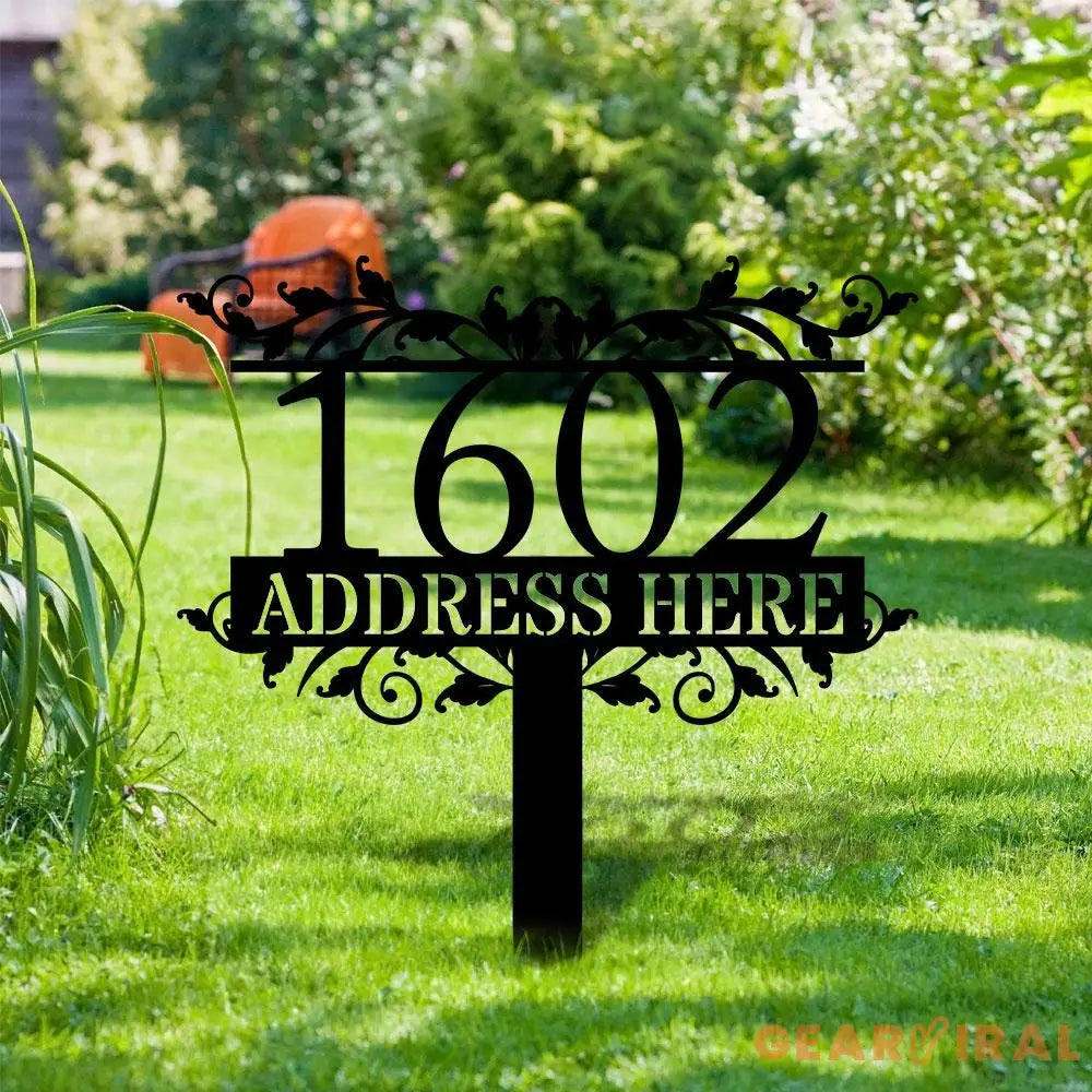 Address Plaque Family Name Garden Metal Stake Personalized Family Name Yard Sign Outdoor Door Decor Garden Art Gift for