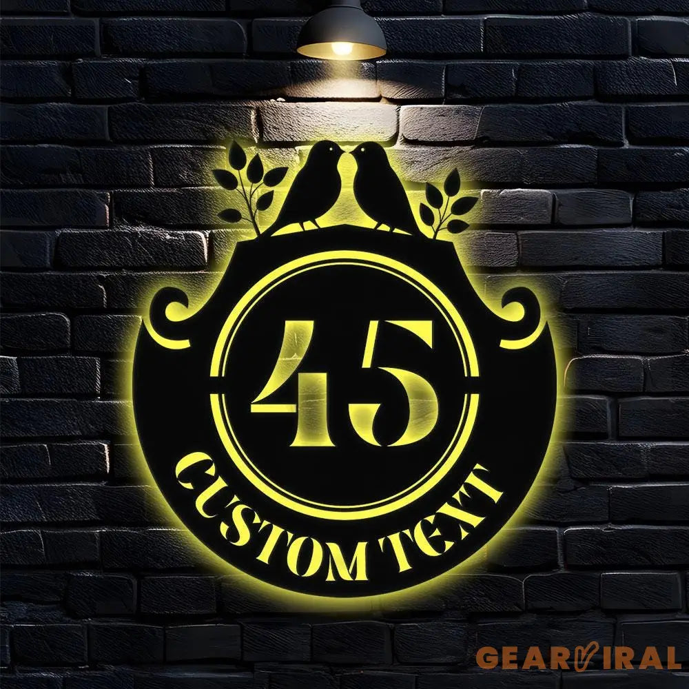 Address Plates Metal Sign Personalized Family Name Led Metal Sign Outdoor Door Decor Address Wall Art Perfect Gift for