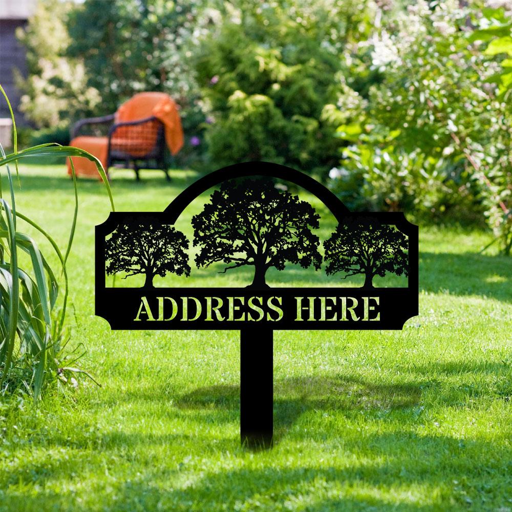 Address Unique Metal Sign, Metal Stake, Personalized Name Yard Sign, Outdoor Door Garden Decor, Metal Sign, Address Number, Housewarming