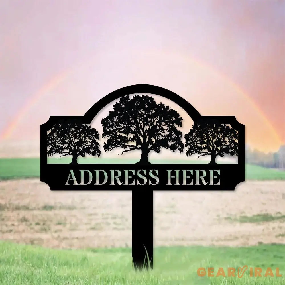 Address Unique Metal Sign Metal Stake Personalized Name Yard Sign Outdoor Door Garden Decor Metal Sign Address Number