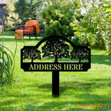 Address Unique Metal Sign Metal Stake Personalized Name Yard Sign Outdoor Door Garden Decor Metal Sign Address Number