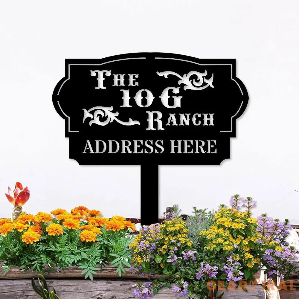 Address Unique Metal Sign Metal Stake Personalized Name Yard Sign Outdoor Door Garden Decor Metal Sign Address Number