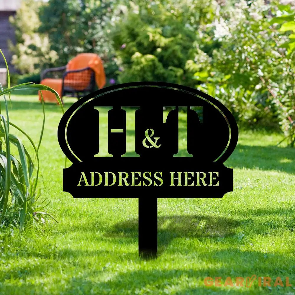 Address Unique Metal Sign Metal Stake Personalized Name Yard Sign Outdoor Door Garden Decor Metal Sign Address Number