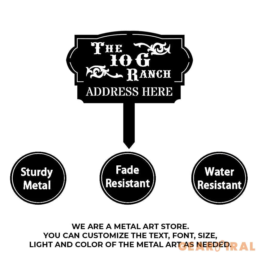 Address Unique Metal Sign Metal Stake Personalized Name Yard Sign Outdoor Door Garden Decor Metal Sign Address Number