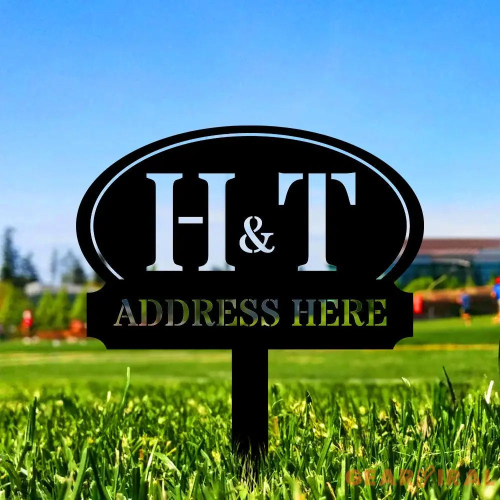 Address Unique Metal Sign Metal Stake Personalized Name Yard Sign Outdoor Door Garden Decor Metal Sign Address Number