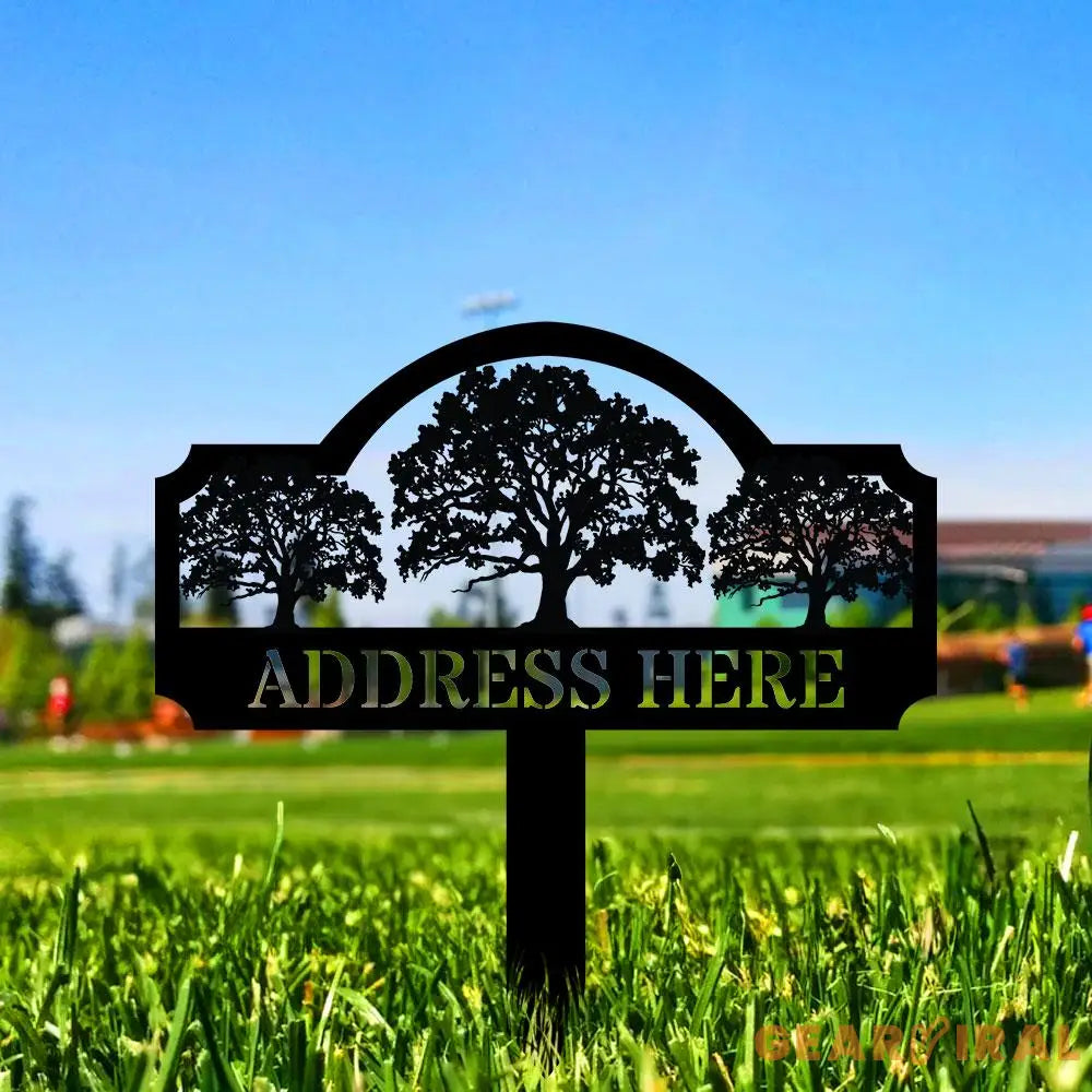 Address Unique Metal Sign Metal Stake Personalized Name Yard Sign Outdoor Door Garden Decor Metal Sign Address Number