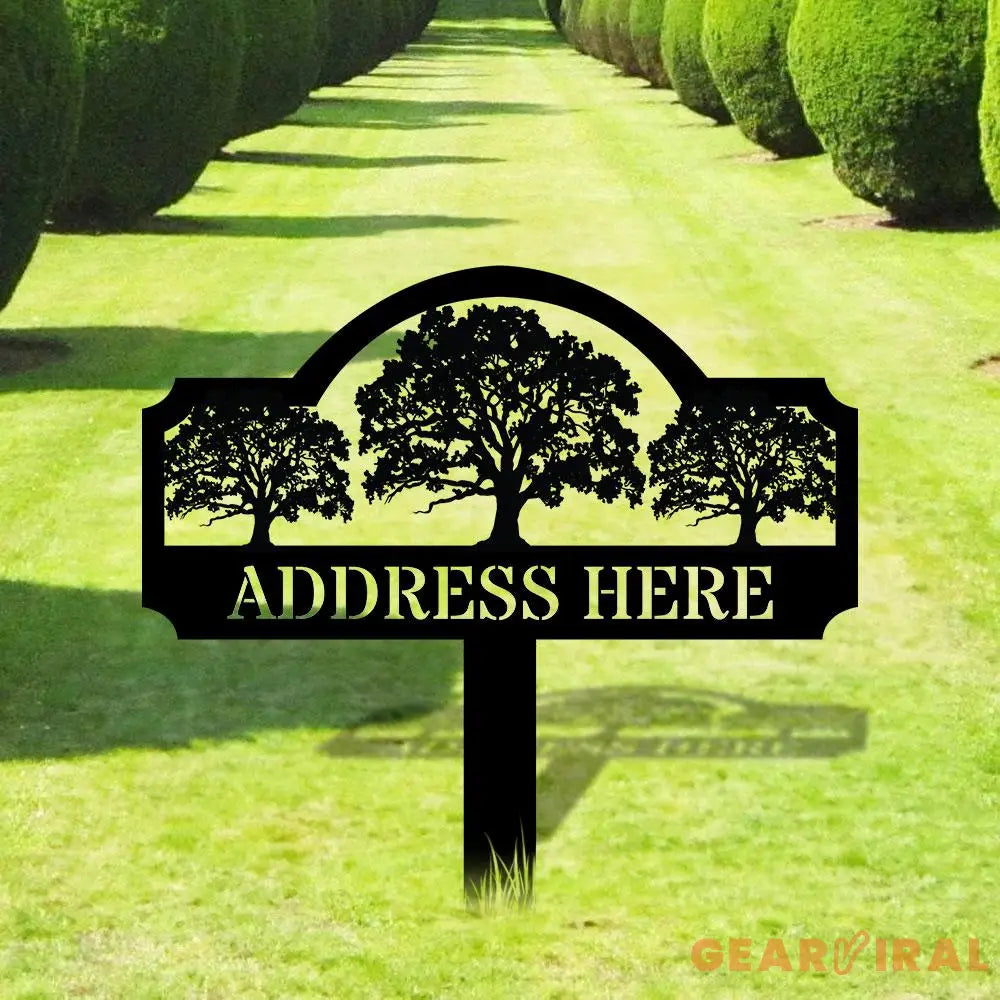 Address Unique Metal Sign Metal Stake Personalized Name Yard Sign Outdoor Door Garden Decor Metal Sign Address Number