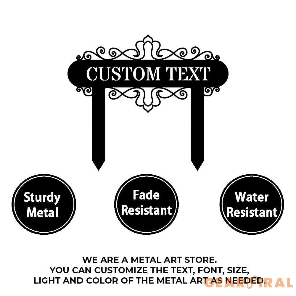 Address Unique Metal Sign Metal Stake Personalized Name Yard Sign Outdoor Door Garden Decor Metal Sign Address Number