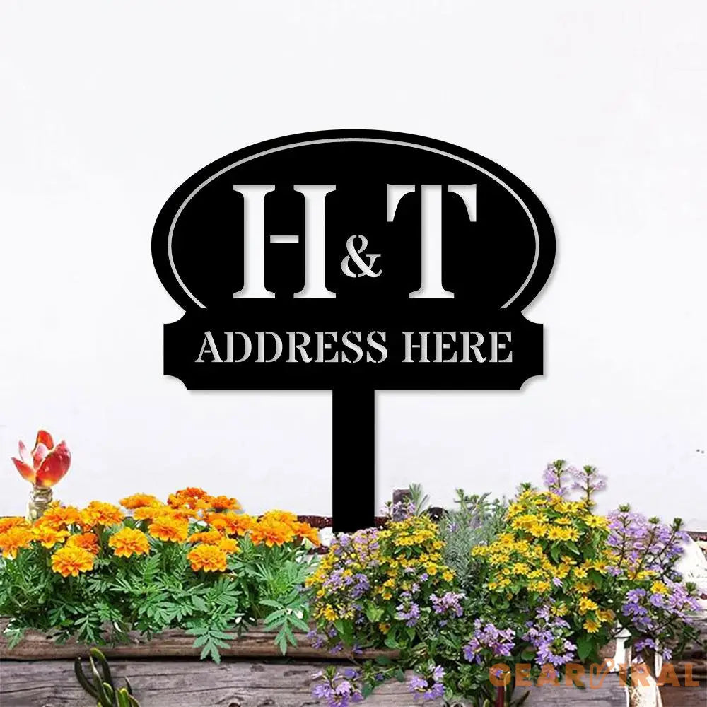 Address Unique Metal Sign Metal Stake Personalized Name Yard Sign Outdoor Door Garden Decor Metal Sign Address Number