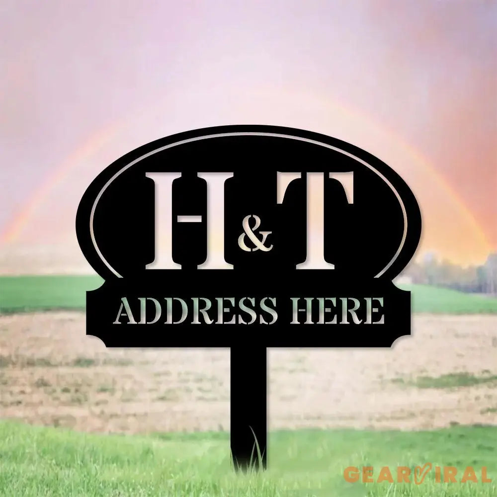 Address Unique Metal Sign Metal Stake Personalized Name Yard Sign Outdoor Door Garden Decor Metal Sign Address Number