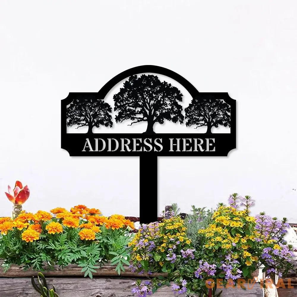 Address Unique Metal Sign Metal Stake Personalized Name Yard Sign Outdoor Door Garden Decor Metal Sign Address Number