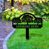 Address Unique Metal Sign Metal Stake Personalized Name Yard Sign Outdoor Door Garden Decor Metal Sign Address Number
