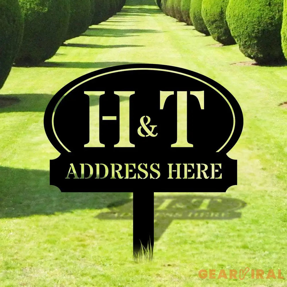 Address Unique Metal Sign Metal Stake Personalized Name Yard Sign Outdoor Door Garden Decor Metal Sign Address Number