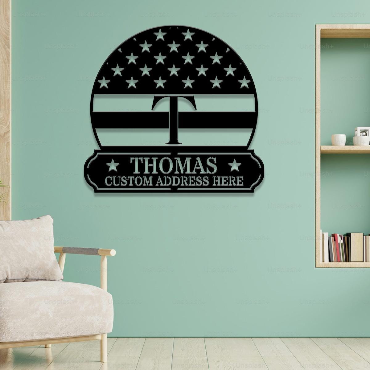 Address USA Metal House Address Sign, Vertical Address Number Sign, Minimal Address Sign, Home Number, Housewarming Gift, Door Number