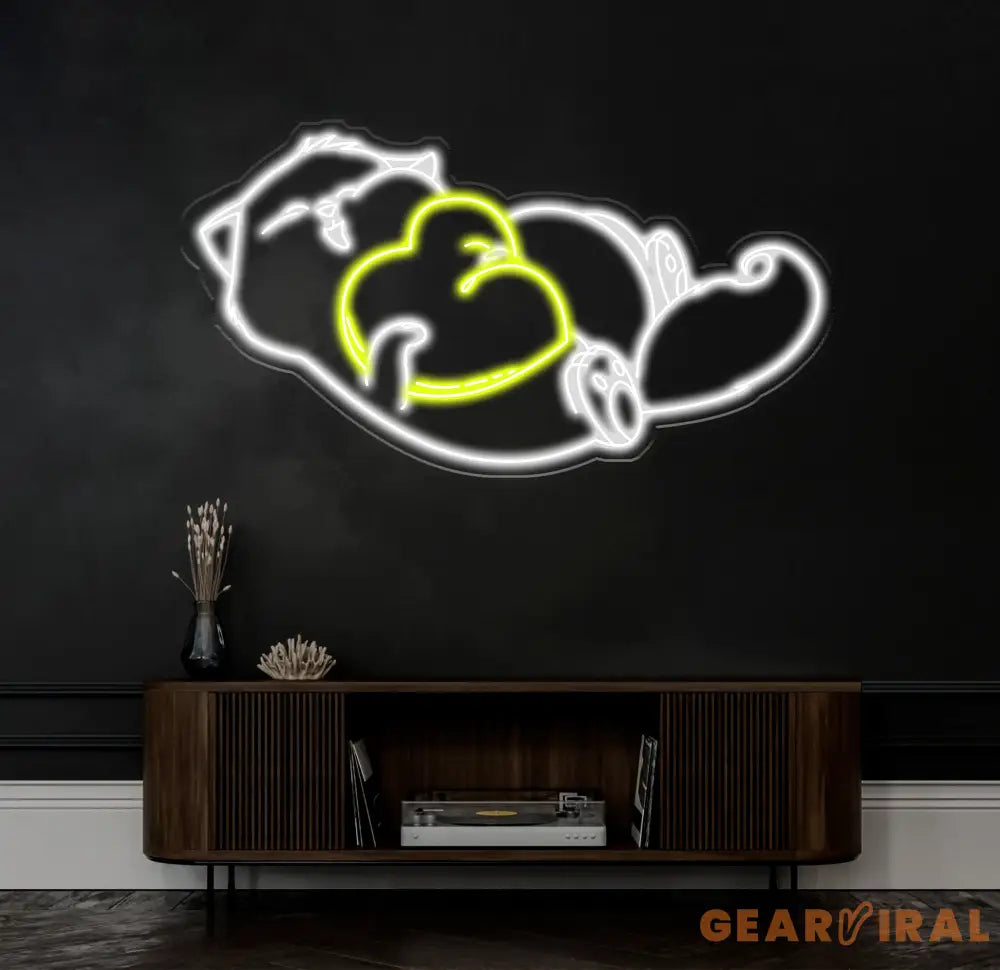 Adorable Cat Neon Sign - Custom Kitty LED Sign with Heart Cozy Pet Room Decor Cute Cat Lover Gift Bedroom Wall Art Neon