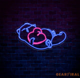 Adorable Cat Neon Sign - Custom Kitty LED Sign with Heart Cozy Pet Room Decor Cute Cat Lover Gift Bedroom Wall Art Neon