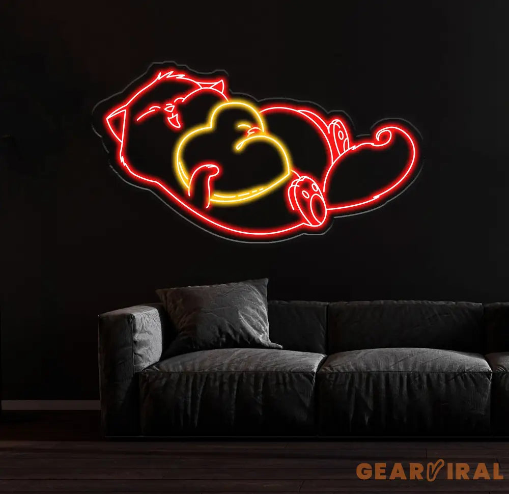 Adorable Cat Neon Sign - Custom Kitty LED Sign with Heart Cozy Pet Room Decor Cute Cat Lover Gift Bedroom Wall Art Neon