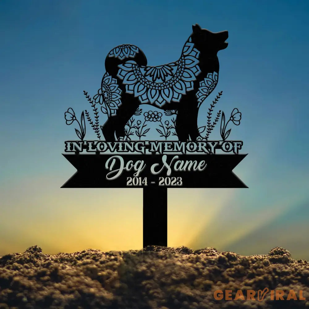 Akita Mandala Garden Stake Zentangle Akita Yard Art Custom Pet Grave Marker Sympathy Sign Akita Memorial Decor Pet Loss