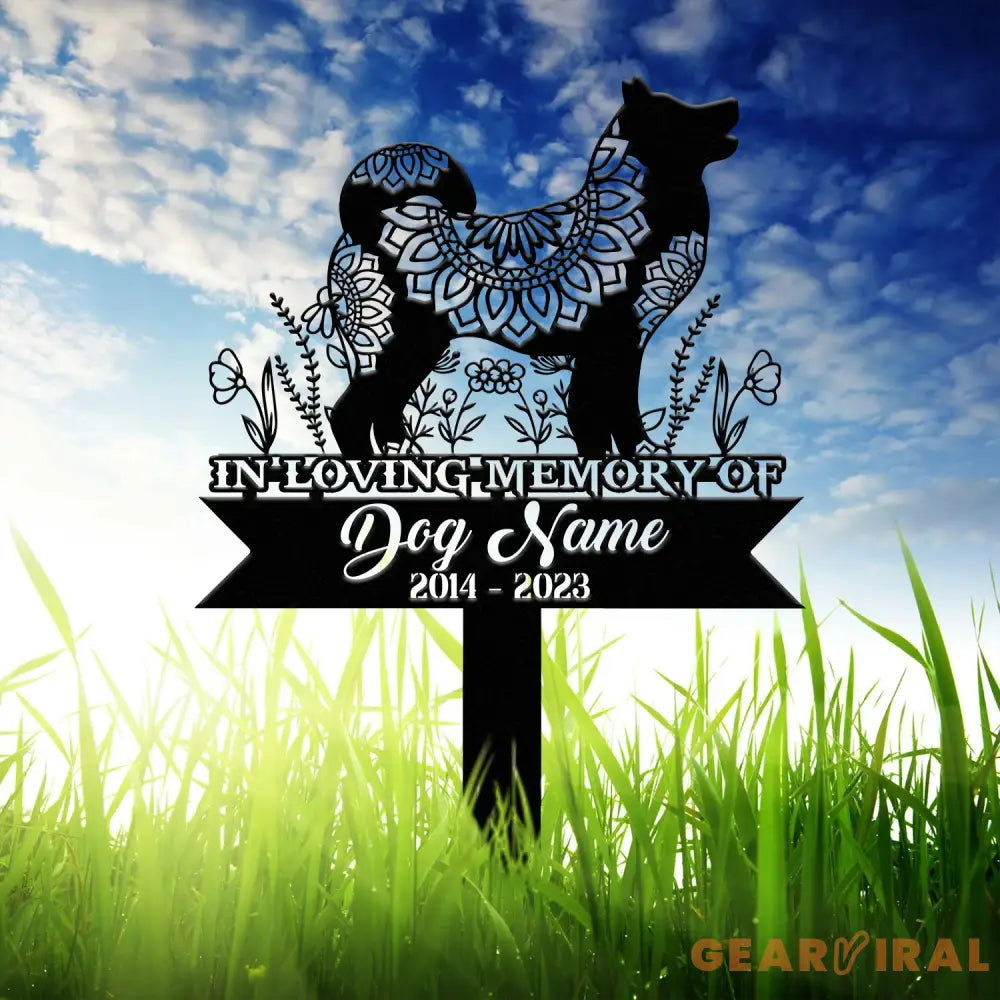 Akita Mandala Garden Stake Zentangle Akita Yard Art Custom Pet Grave Marker Sympathy Sign Akita Memorial Decor Pet Loss