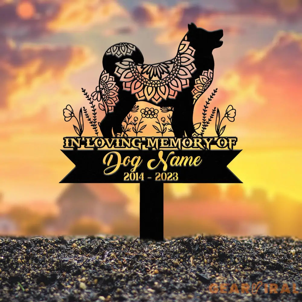 Akita Mandala Garden Stake Zentangle Akita Yard Art Custom Pet Grave Marker Sympathy Sign Akita Memorial Decor Pet Loss