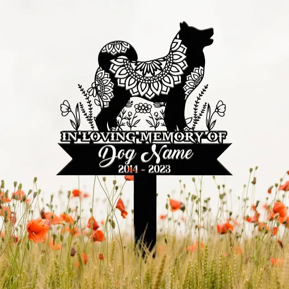 Akita Mandala Garden Stake Zentangle Akita Yard Art Custom Pet Grave Marker Sympathy Sign Akita Memorial Decor Pet Loss