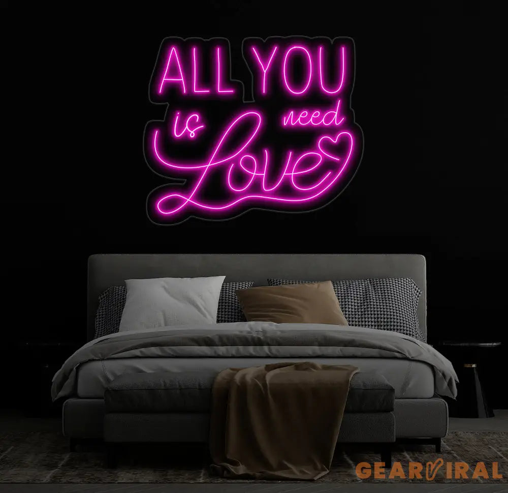 All You Need Is Love Neon Sign Custom Neon Sign Wedding Wall Decor Valentine’s Day Decor Couple Valentine’s Gift