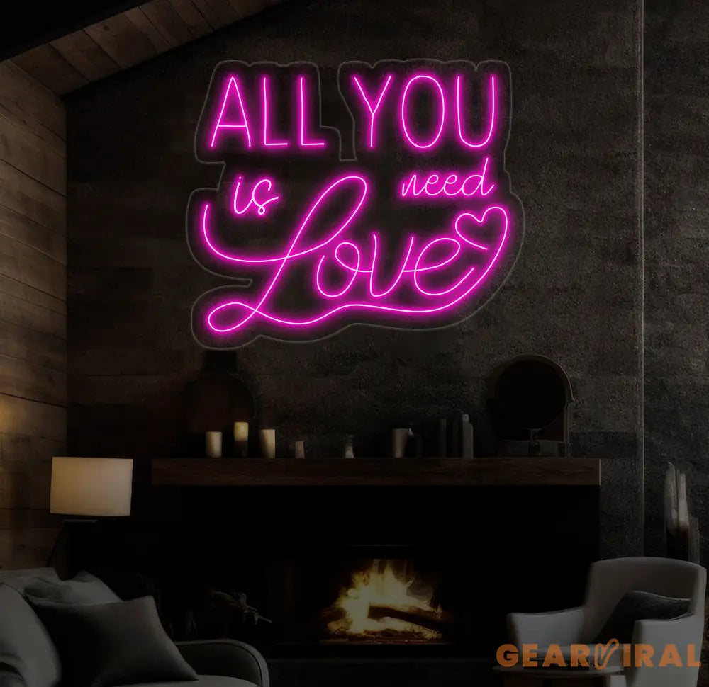 All You Need Is Love Neon Sign Custom Neon Sign Wedding Wall Decor Valentine’s Day Decor Couple Valentine’s Gift
