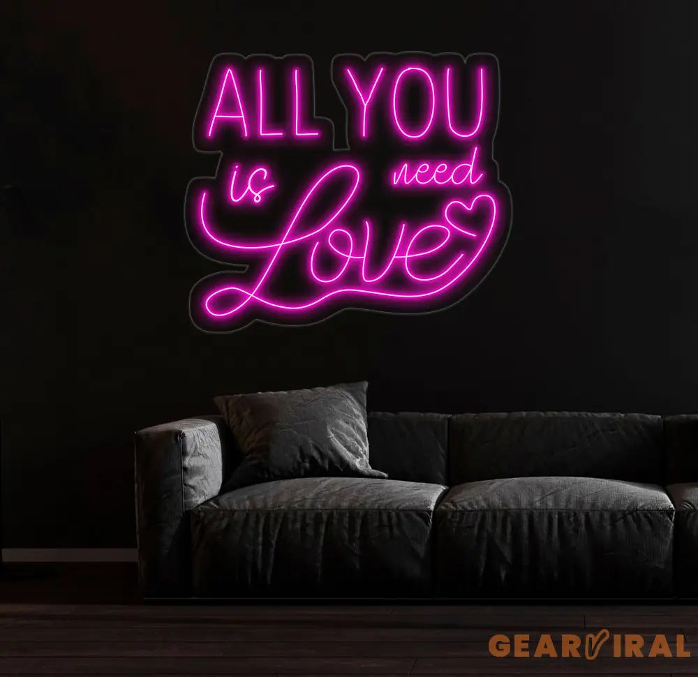 All You Need Is Love Neon Sign Custom Neon Sign Wedding Wall Decor Valentine’s Day Decor Couple Valentine’s Gift