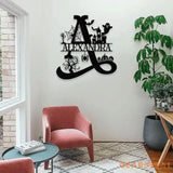 Alphabet Metal Sign Halloween Spider Decorative Name Sign Personalized Split Letter Last Name Halloween Sign Outdoor