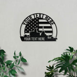 America Metal Wall Art, American Flag Wall Decor, US Large Metal Wall Sign, Independence Day Flag, Patriotic Gift, Family Name Sign
