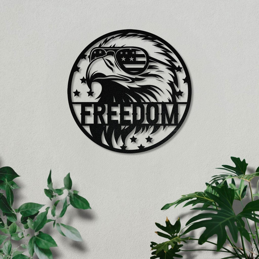 American Eagle Custom Metal Wall Art, American Flag Wall Decor, US Large Metal Eagle Wall Sign, Patriotic Gift, Custom Metal Sign