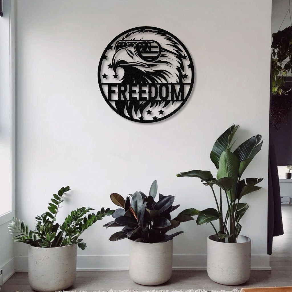 American Eagle Custom Metal Wall Art, American Flag Wall Decor, US Large Metal Eagle Wall Sign, Patriotic Gift, Custom Metal Sign
