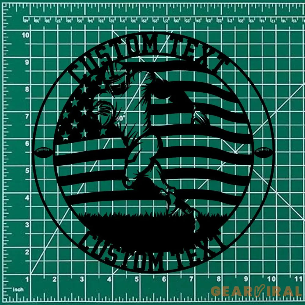 American Football Game Custom Name Metal Sign with LED Lights Personalized Family Name Metal Sign Personalized Wall Art