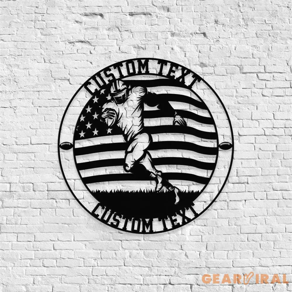 American Football Game Custom Name Metal Sign with LED Lights Personalized Family Name Metal Sign Personalized Wall Art