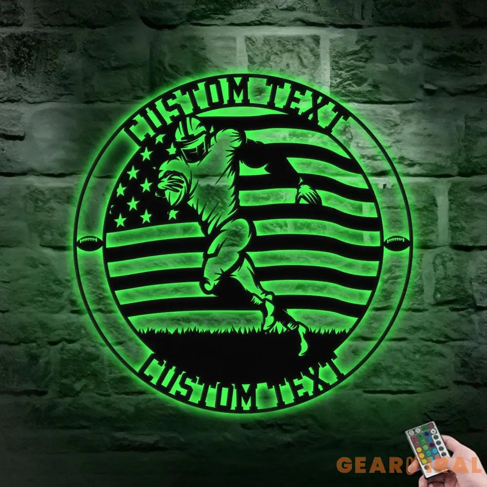 American Football Game Custom Name Metal Sign with LED Lights Personalized Family Name Metal Sign Personalized Wall Art