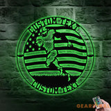 American Football Game Custom Name Metal Sign with LED Lights Personalized Family Name Metal Sign Personalized Wall Art