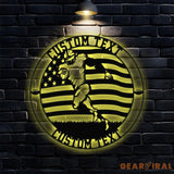 American Football Game Custom Name Metal Sign with LED Lights Personalized Family Name Metal Sign Personalized Wall Art