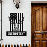 American Hunting Metal Sign, Personalized Family Name Led Metal Sign, Outdoor Door Decor, Address Wall Art, Perfect Gift for Housewarming