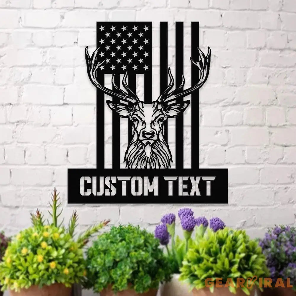 American Hunting Metal Sign Personalized Family Name Led Metal Sign Outdoor Door Decor Address Wall Art Perfect Gift