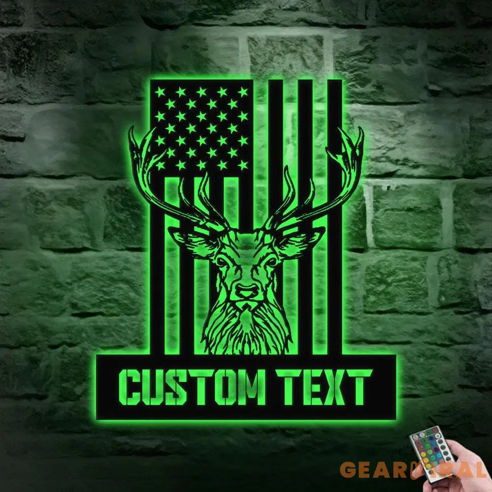 American Hunting Metal Sign Personalized Family Name Led Metal Sign Outdoor Door Decor Address Wall Art Perfect Gift