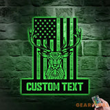 American Hunting Metal Sign Personalized Family Name Led Metal Sign Outdoor Door Decor Address Wall Art Perfect Gift