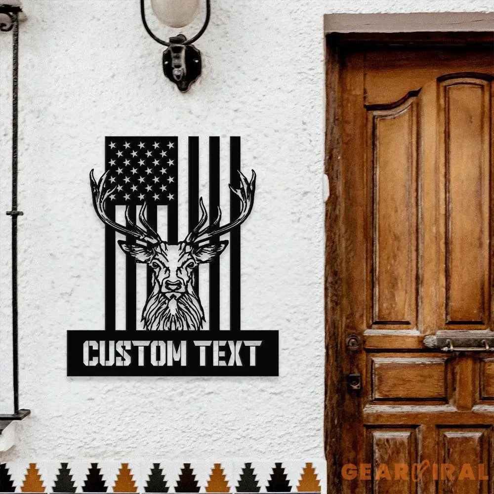 American Hunting Metal Sign Personalized Family Name Led Metal Sign Outdoor Door Decor Address Wall Art Perfect Gift
