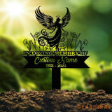 Angel Memorial Plaque with Stake Custom Angel Memorial Stake Angel Grave Marker Angel Metal Grave Stake In Loving
