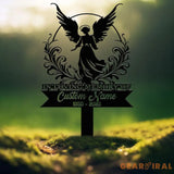 Angel Memorial Plaque with Stake Custom Angel Memorial Stake Angel Grave Marker Angel Metal Grave Stake In Loving