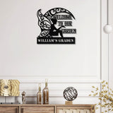 Angle Custom Name Garden Decor, Custom Garden Name Metal Hanging Sign, Personalized Metal Gardening Nature Lover Gift For Her