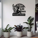 Angle Custom Name Garden Decor, Custom Garden Name Metal Hanging Sign, Personalized Metal Gardening Nature Lover Gift For Her