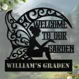 Angle Custom Name Garden Decor Custom Garden Name Metal Hanging Sign Personalized Metal Gardening Nature Lover Gift For