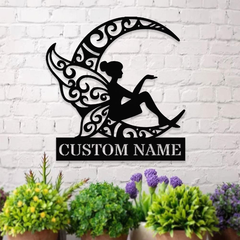 Angle Monograms Name Metal Sign, Personalized Princess Room Name Led Sign, Outdoor Decor,  Angle Wall Art, Perfect Gift for Housewarming