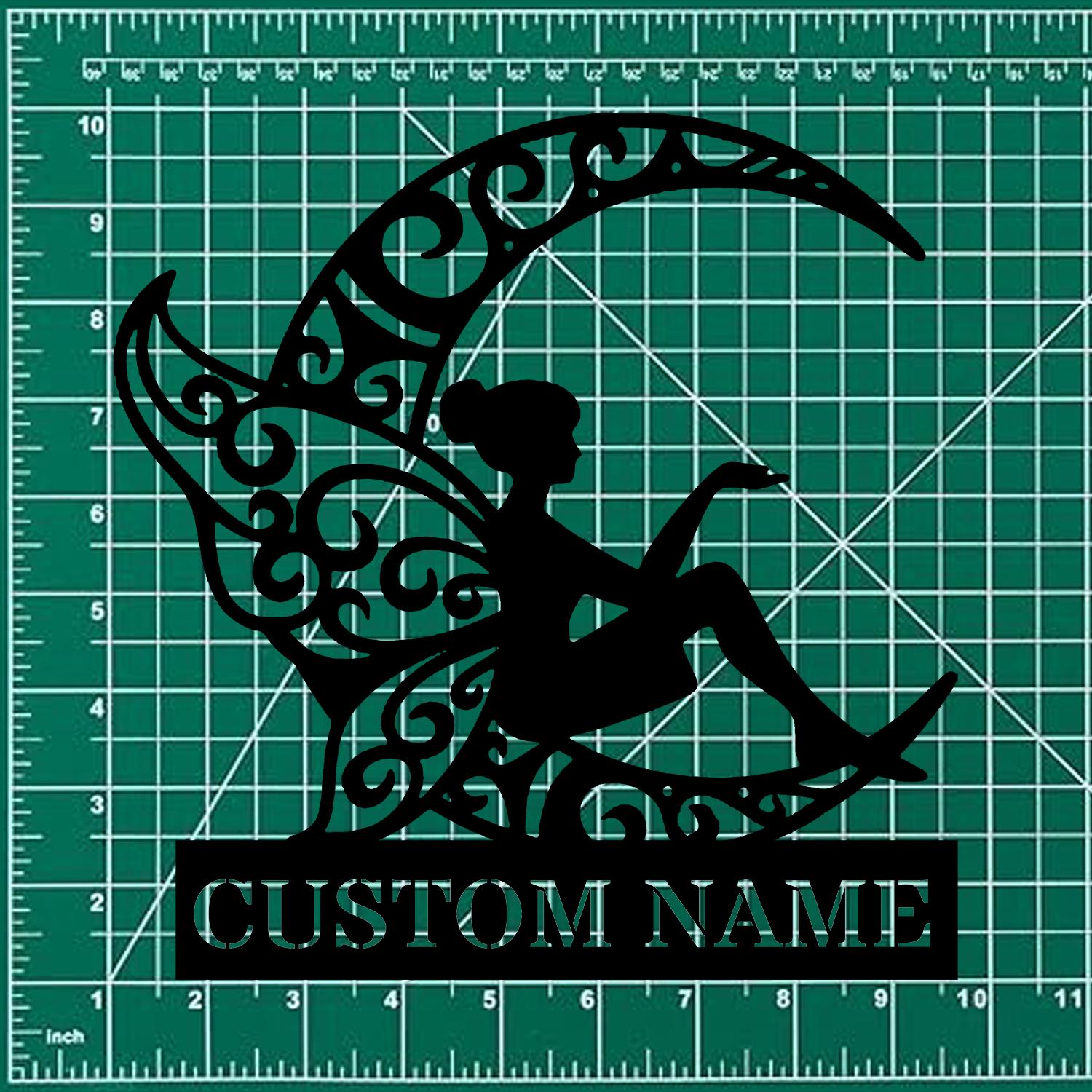 Angle Monograms Name Metal Sign, Personalized Princess Room Name Led Sign, Outdoor Decor,  Angle Wall Art, Perfect Gift for Housewarming