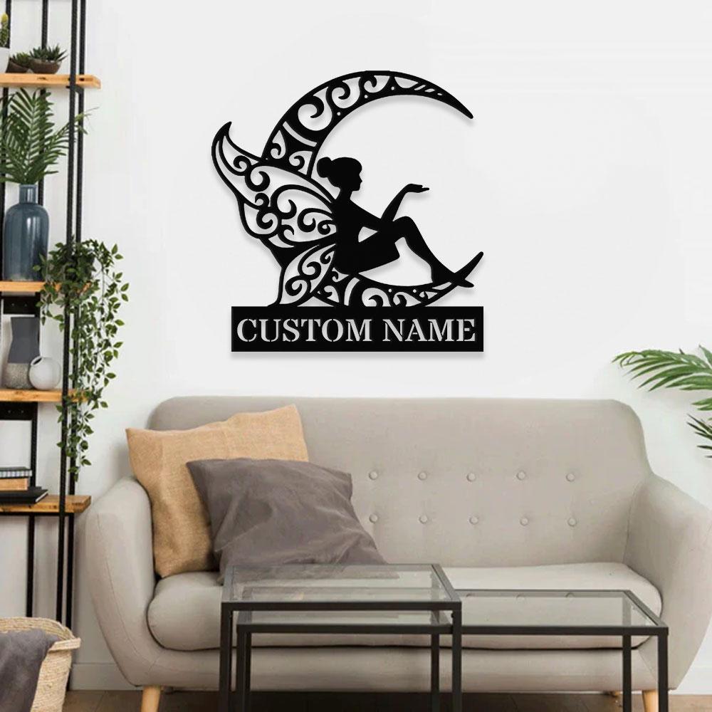 Angle Monograms Name Metal Sign, Personalized Princess Room Name Led Sign, Outdoor Decor,  Angle Wall Art, Perfect Gift for Housewarming